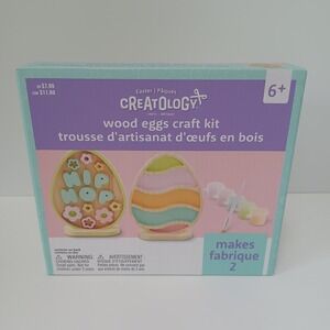 NEW Easter Creatology Wood Eggs‎ Craft Kit Ages 6+ Makes 2